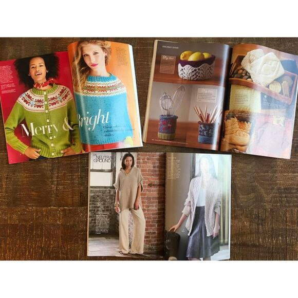 Vogue Knitting Interweave Knits Holiday Winter Patterns Knitting Blanket Hat - Picture 4 of 5